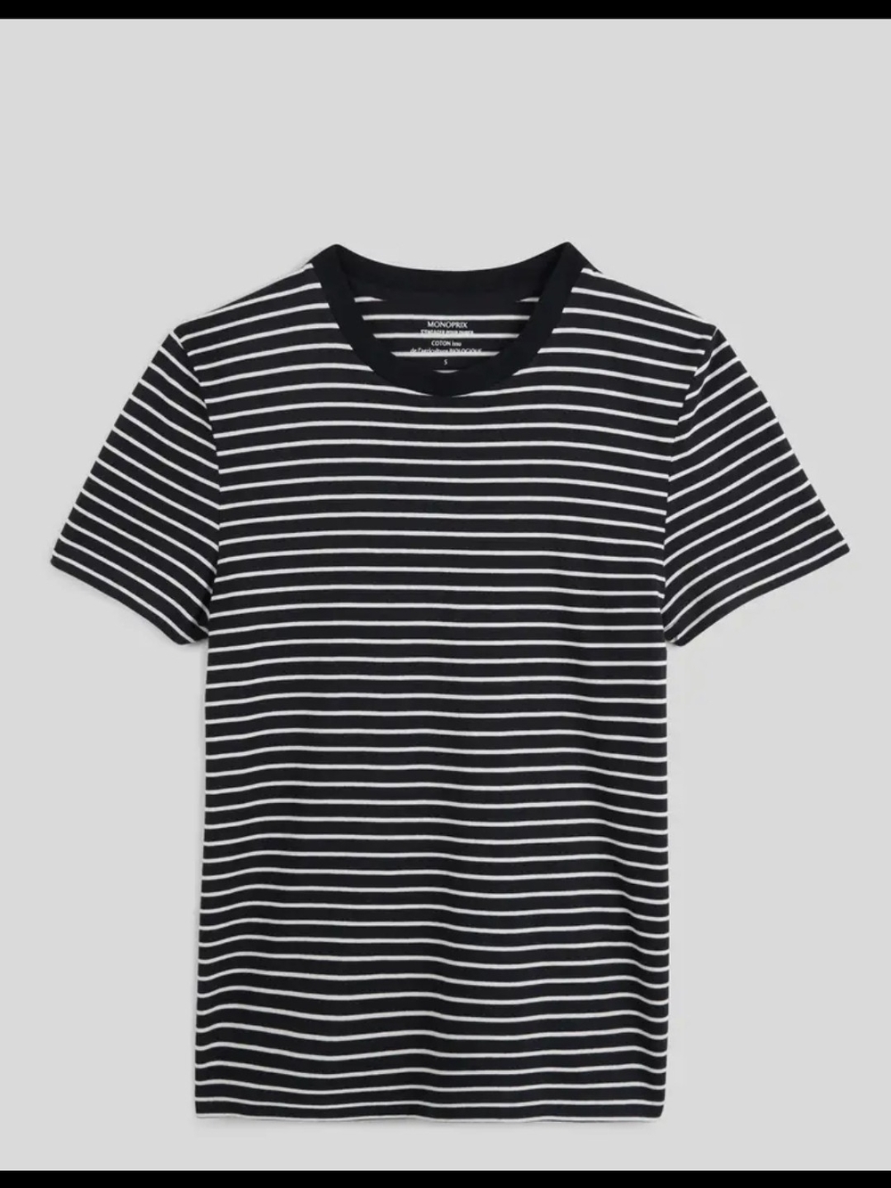 Women's Monoprix French Striped Tee Navy And White Size L